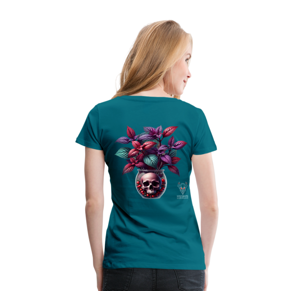 Woman T-Shirt Skull Bloom Vase - Divablau