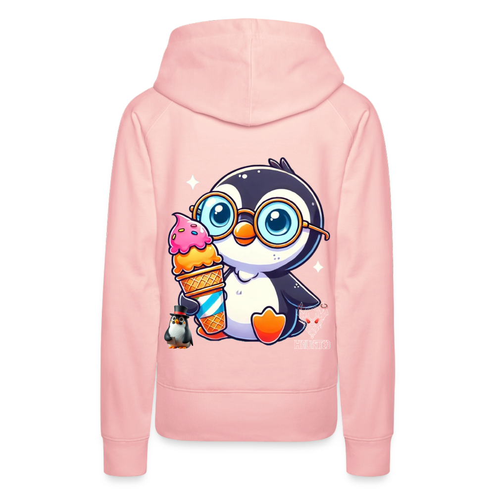 Women Hoodie KasPenguin with Ice - Kristallrosa