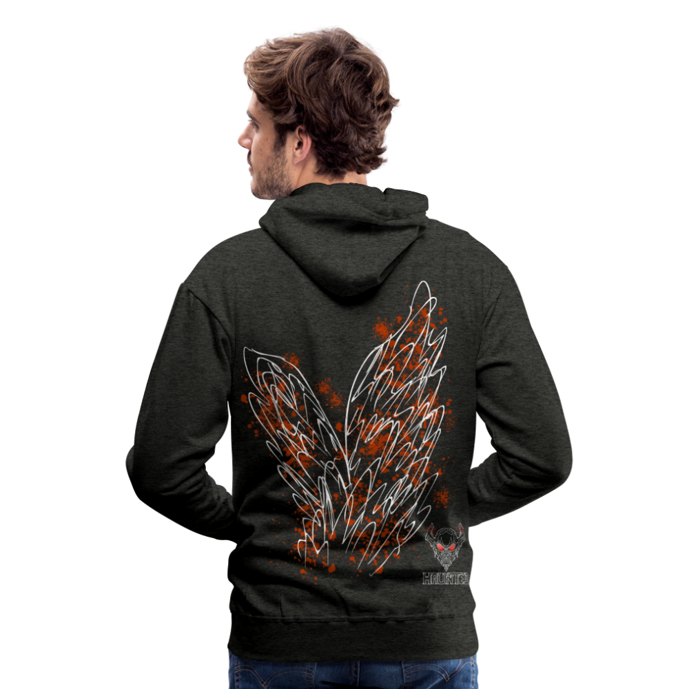 Men Hoodie Orange Wings - Anthrazit