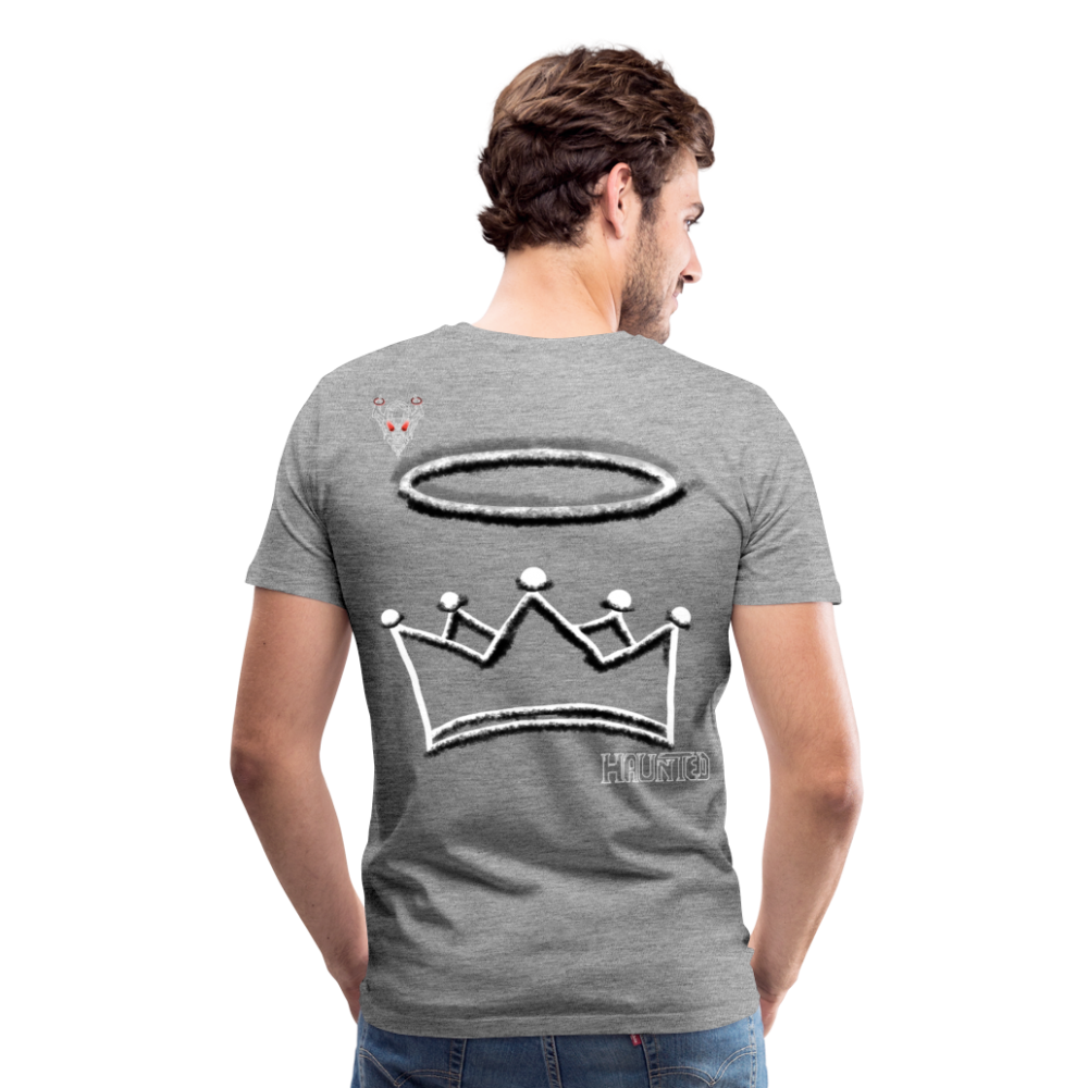 Man T-Shirt Crown and Ring Light - Grau meliert