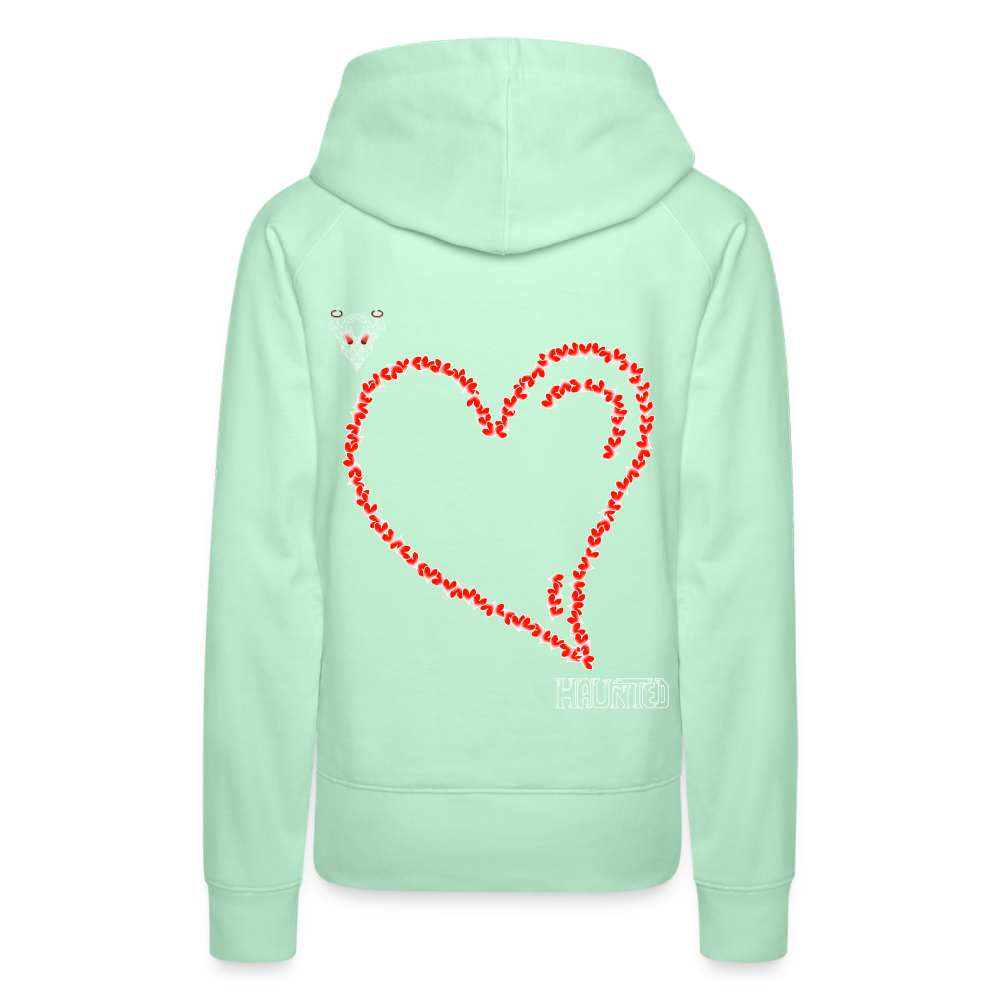 Woman Hoodie Hearts Light - helles Mintgrün