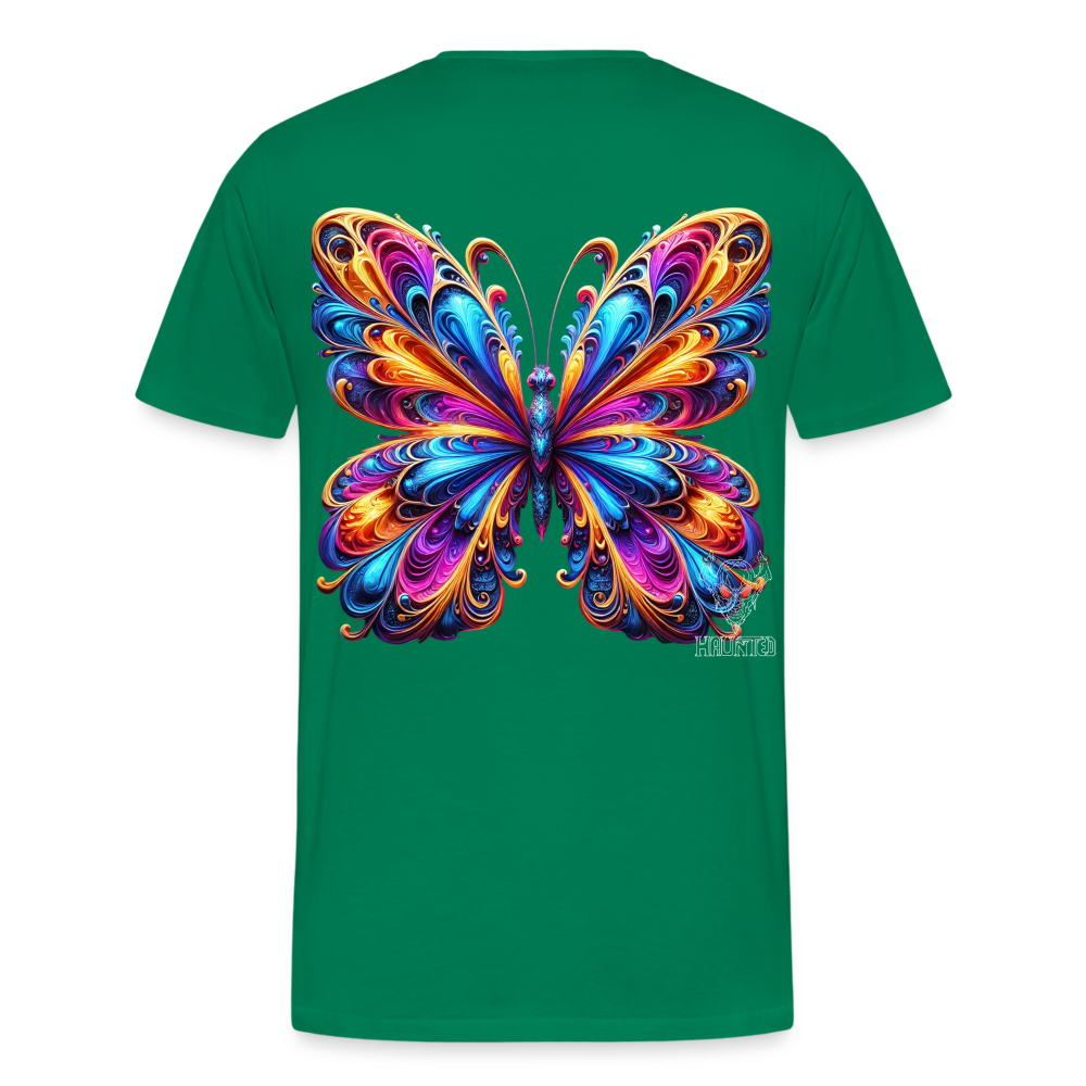 Men T-Shirt Vibrant Butterfly Elegance - Kelly Green