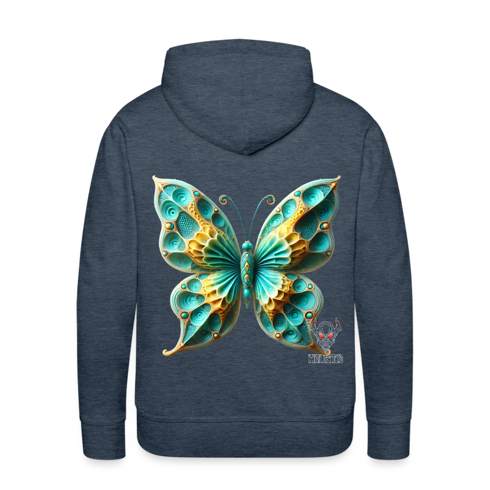 Men Hoodie Aqua Wing Symphony - Jeansblau