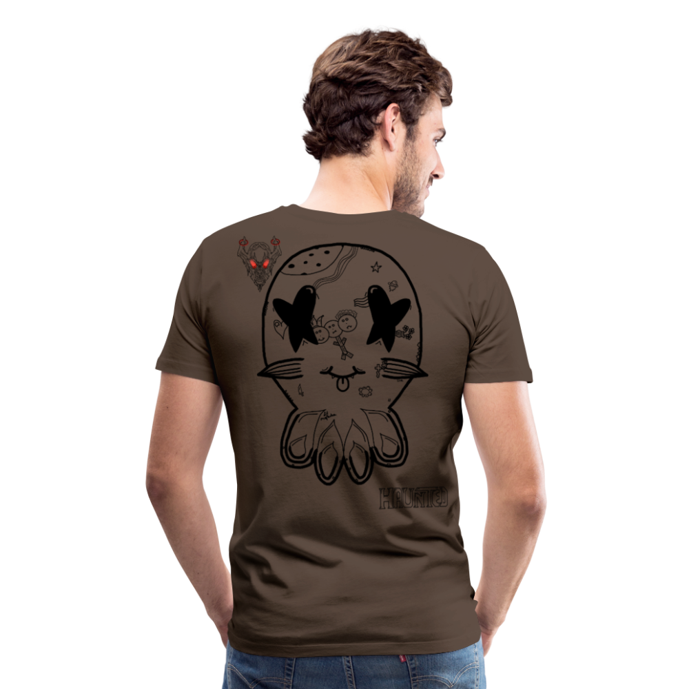 Man T-Shirt Ghost Doodle Dark - Edelbraun