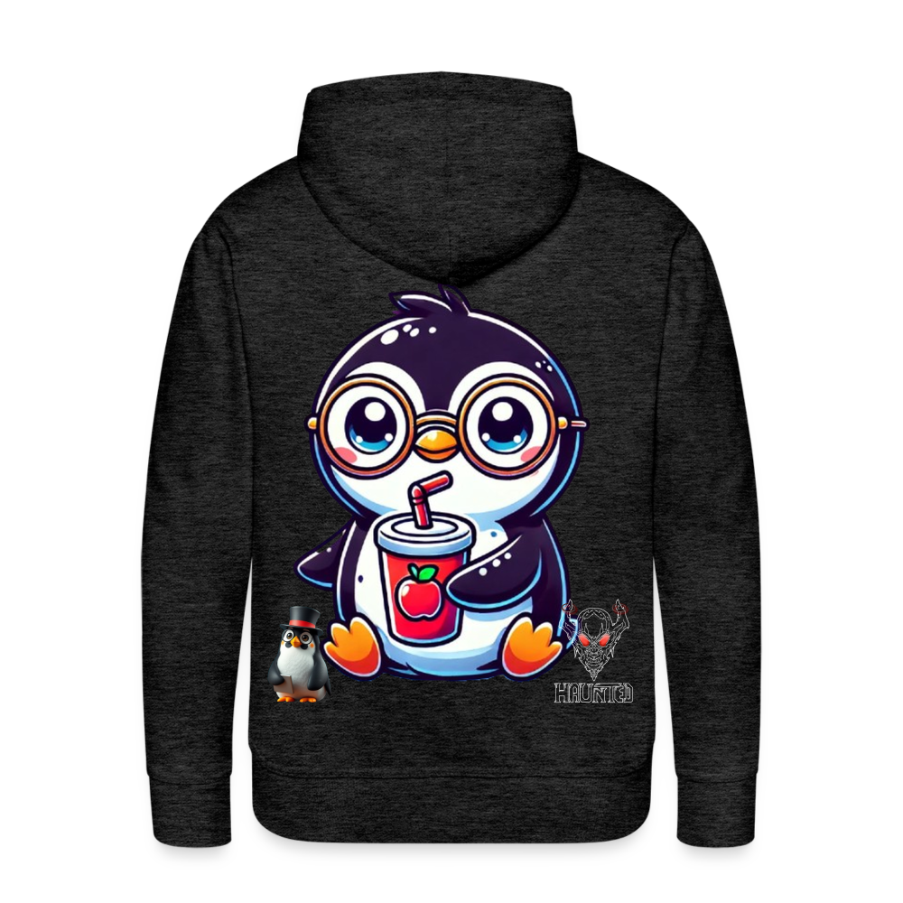 Men Hoodie KasPenguin with Drink - Anthrazit