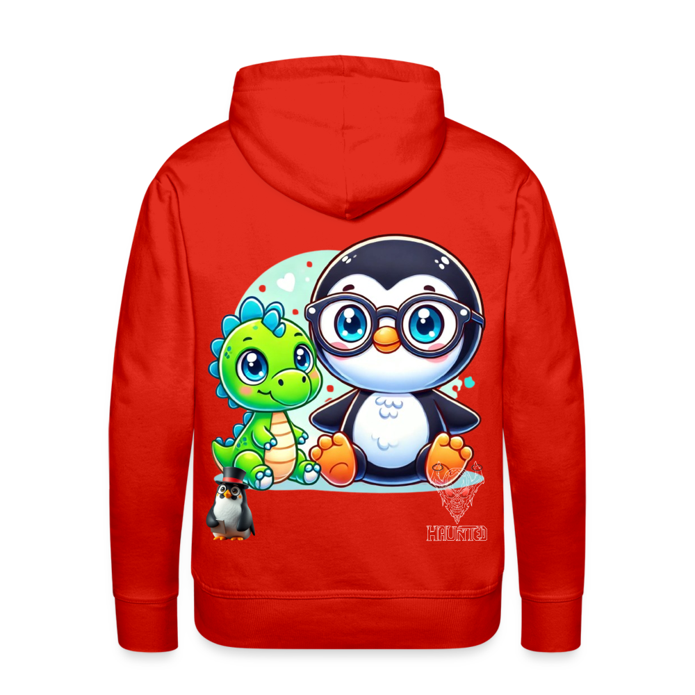 Men Hoodie KasPenguin with Dinosaur - Rot