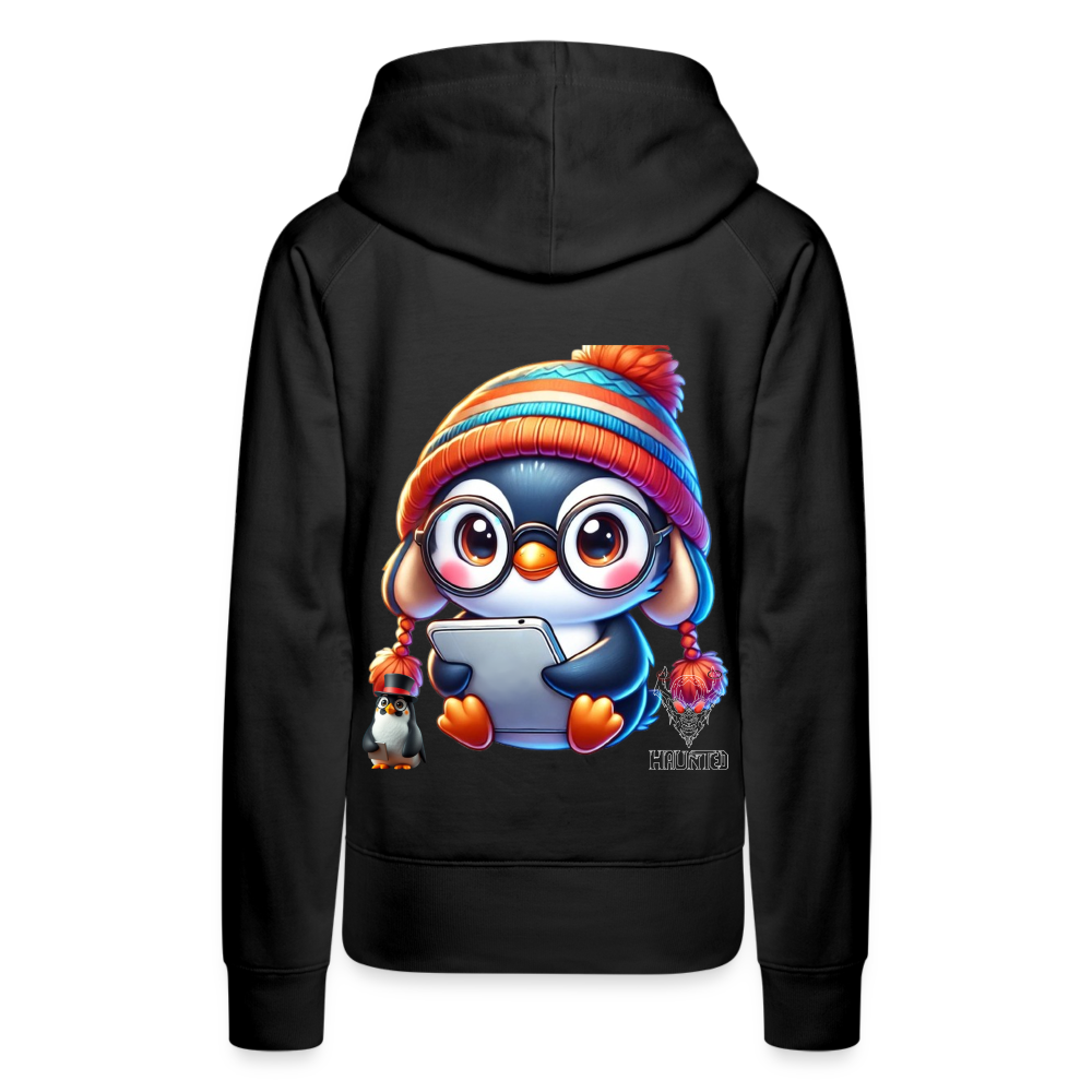 Women Hoodie KasPenguin with Pad - Schwarz