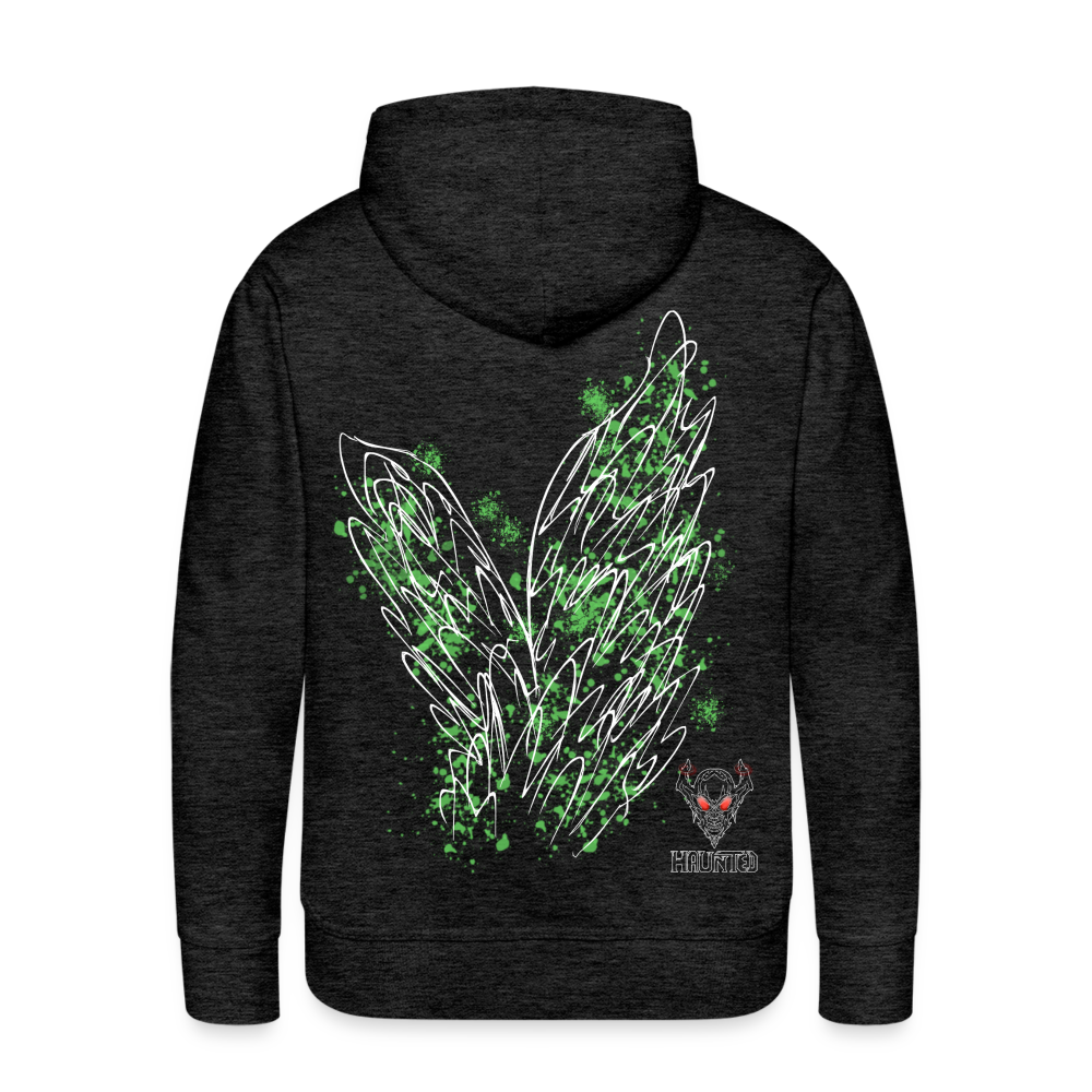 Men Hoodie Light Green Wings - Anthrazit