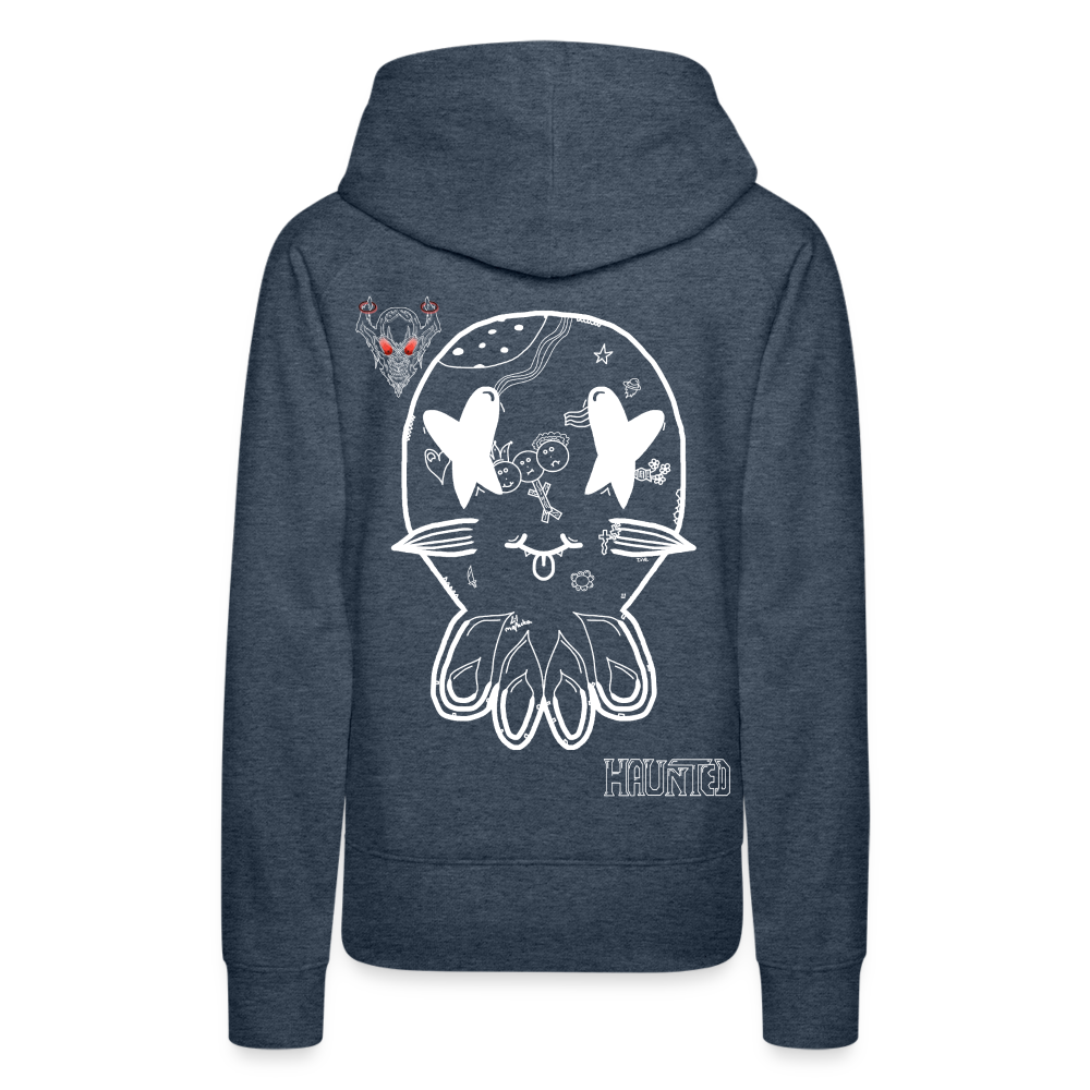Woman Hoodie Ghost Doodle Light - Jeansblau