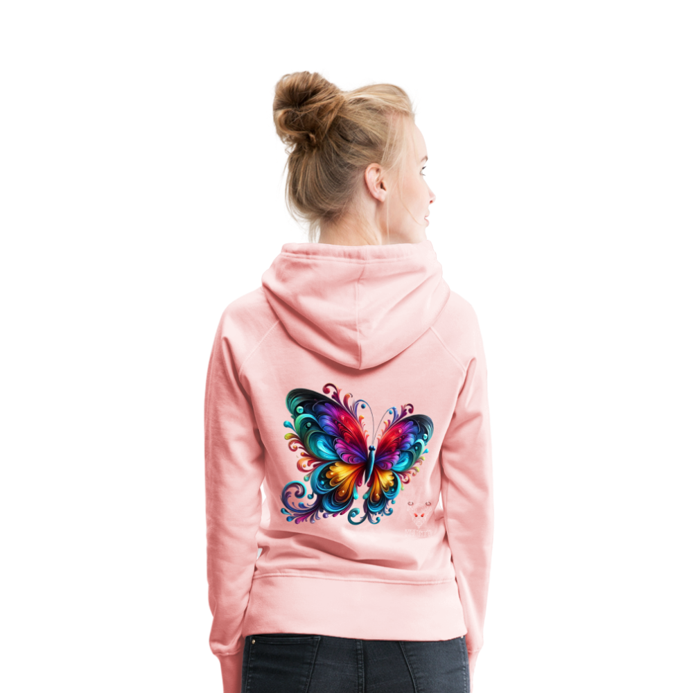 Woman Hoodie Radiant Butterfly Art - Kristallrosa