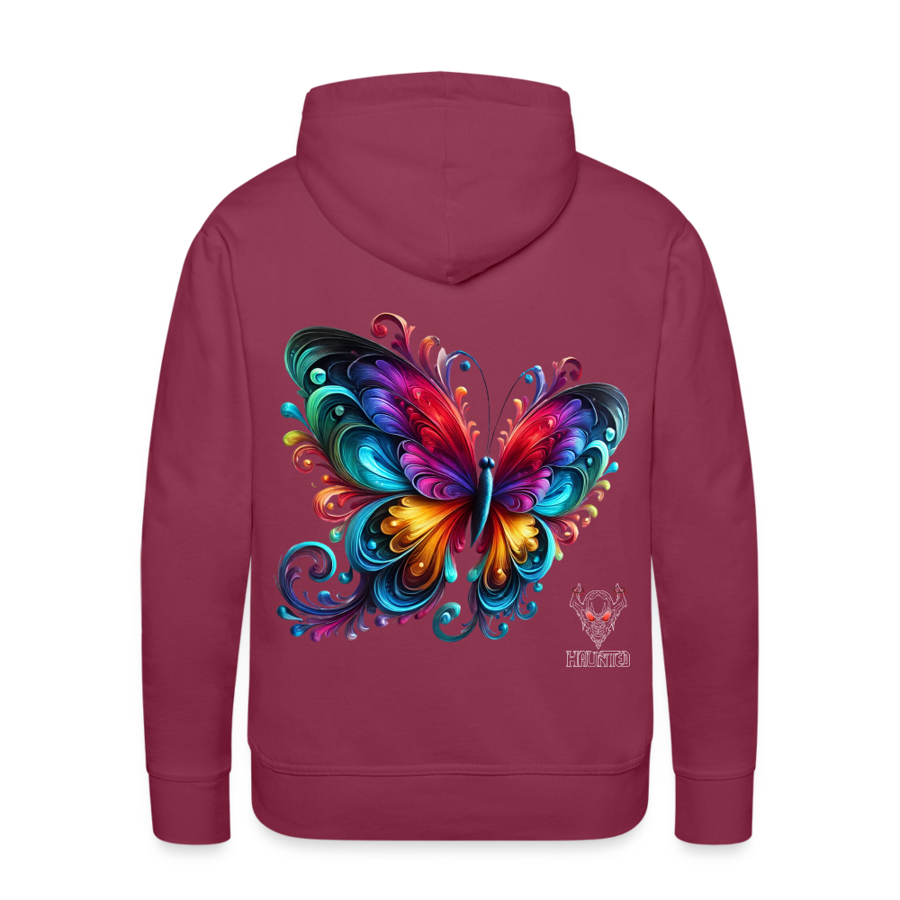 Men Hoodie Radiant Butterfly Art - Bordeaux