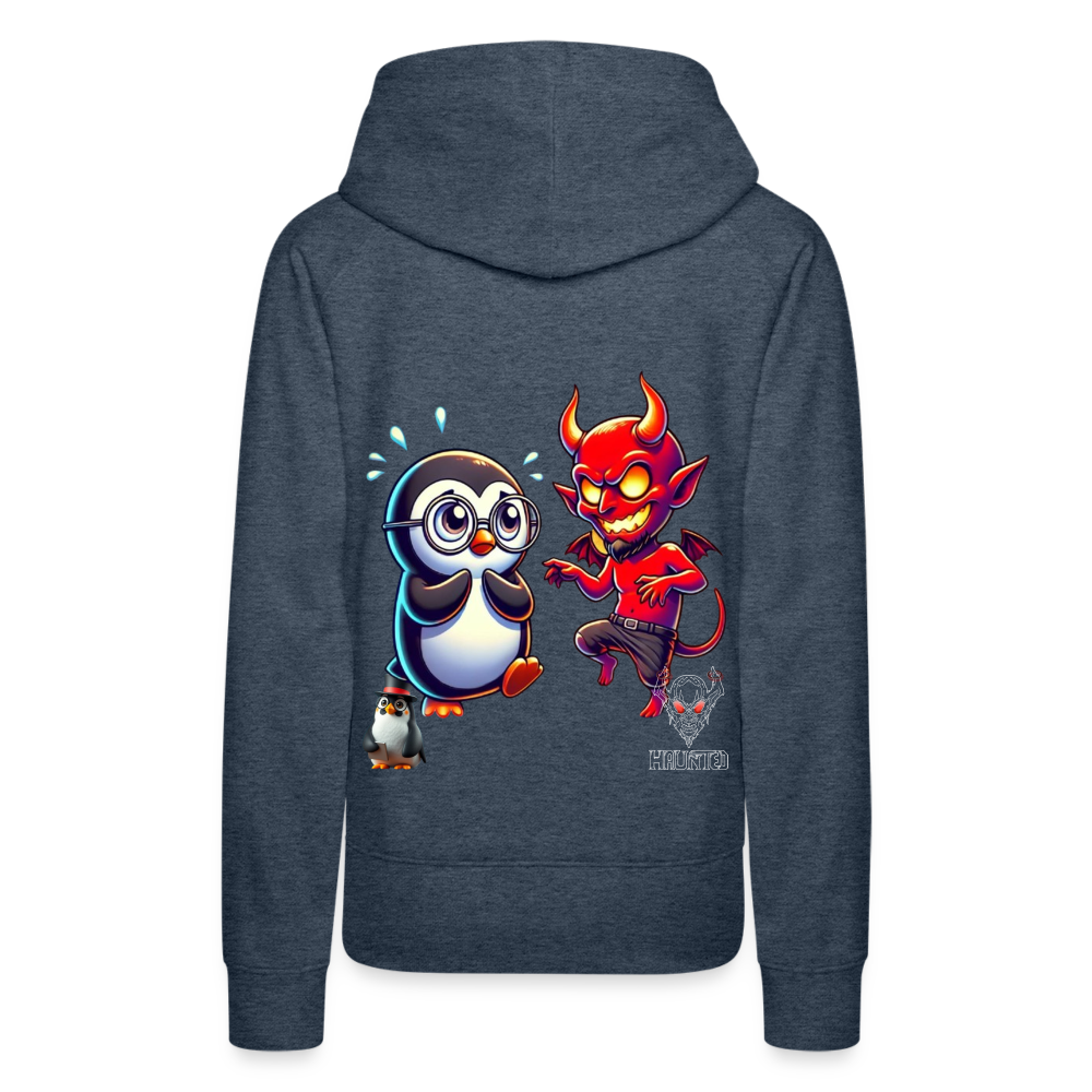 Women Hoodie Dancing with Devil - Jeansblau