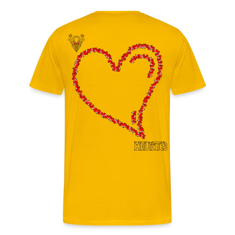 Man T-Shirt Hearts Dark - Sonnengelb