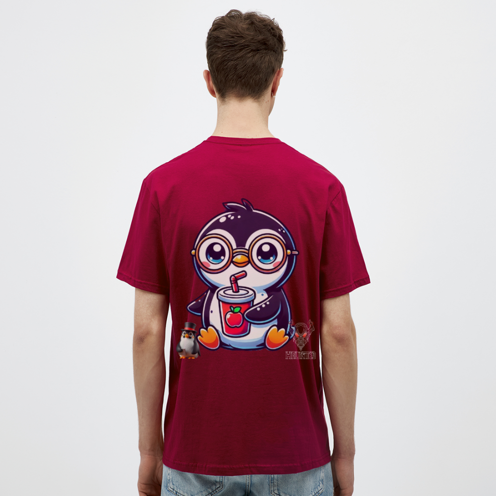 Men T-Shirt KasPenguin with Drink - Ziegelrot