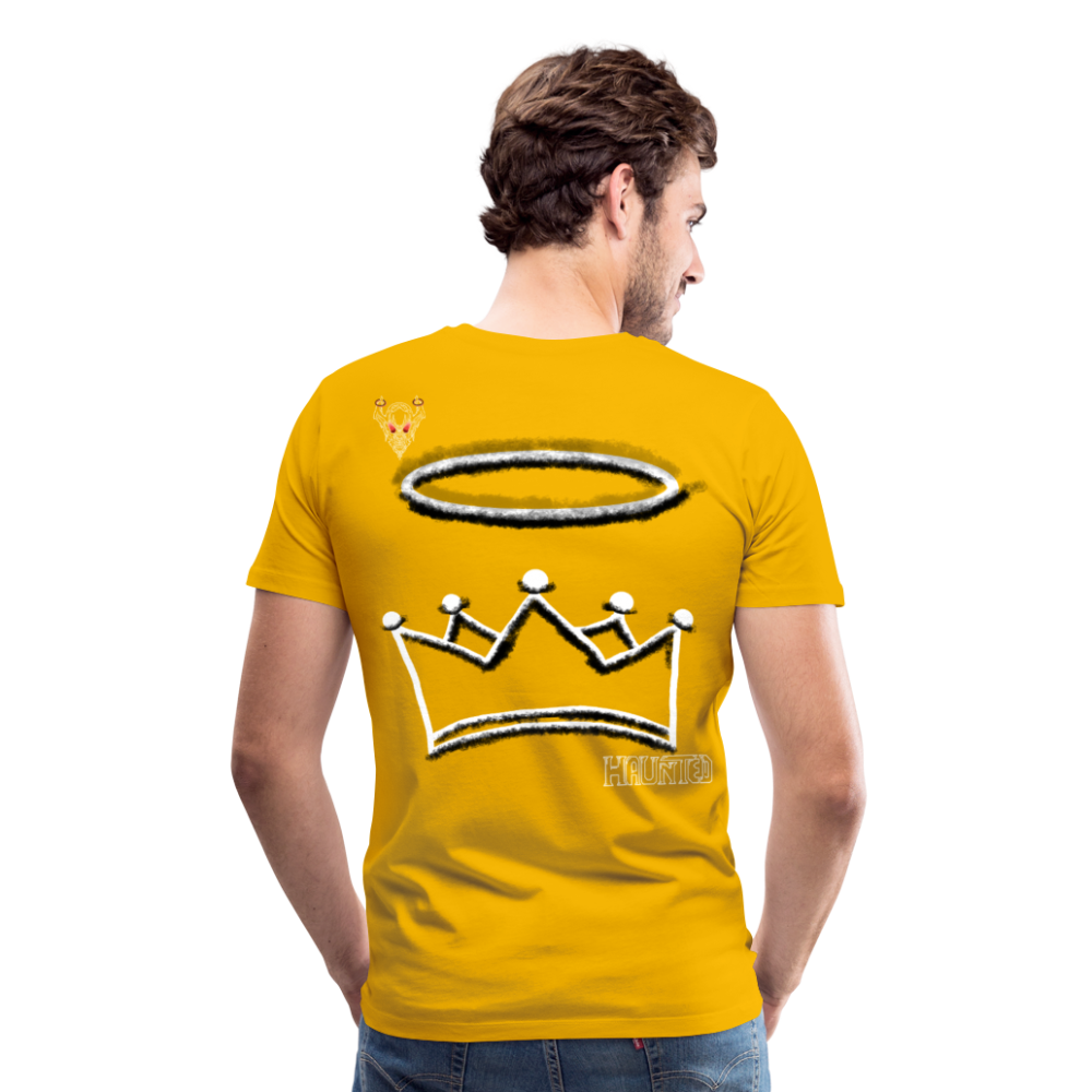 Man T-Shirt Crown and Ring Light - Sonnengelb
