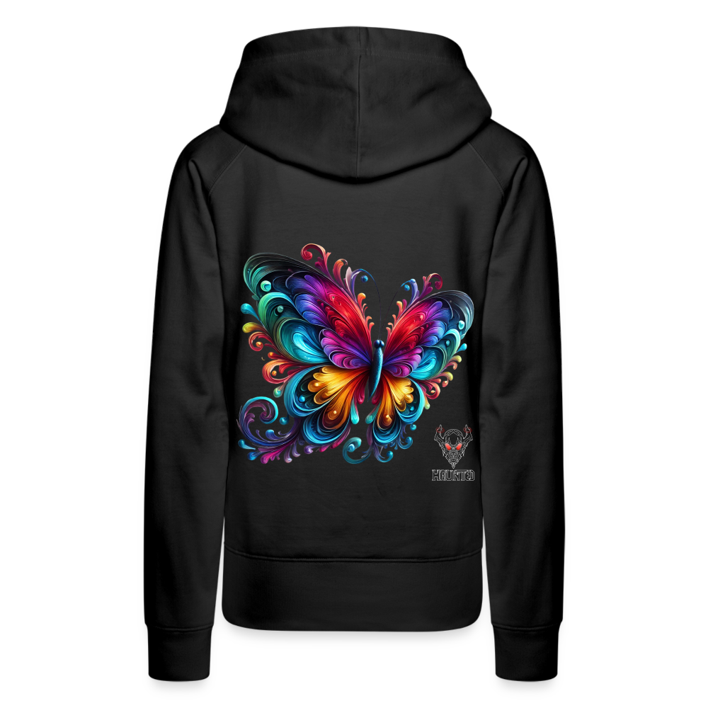 Woman Hoodie Radiant Butterfly Art - Schwarz