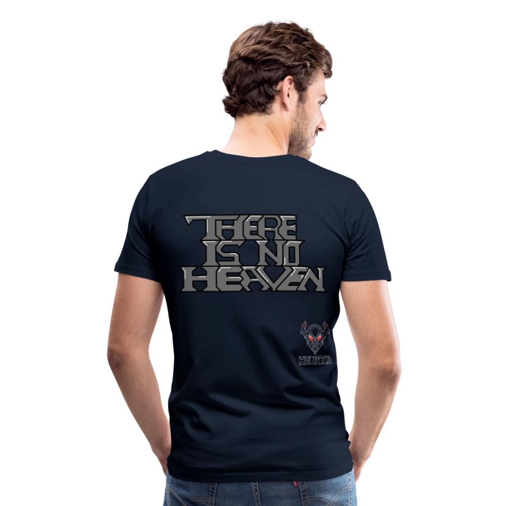 Men T-Shirt There Is No Heaven Text - Navy