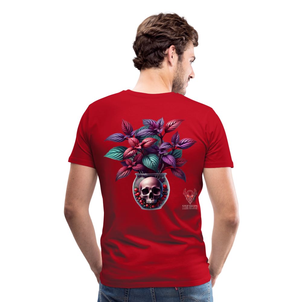 Men T-Shirt Skull Bloom Vase - Rot