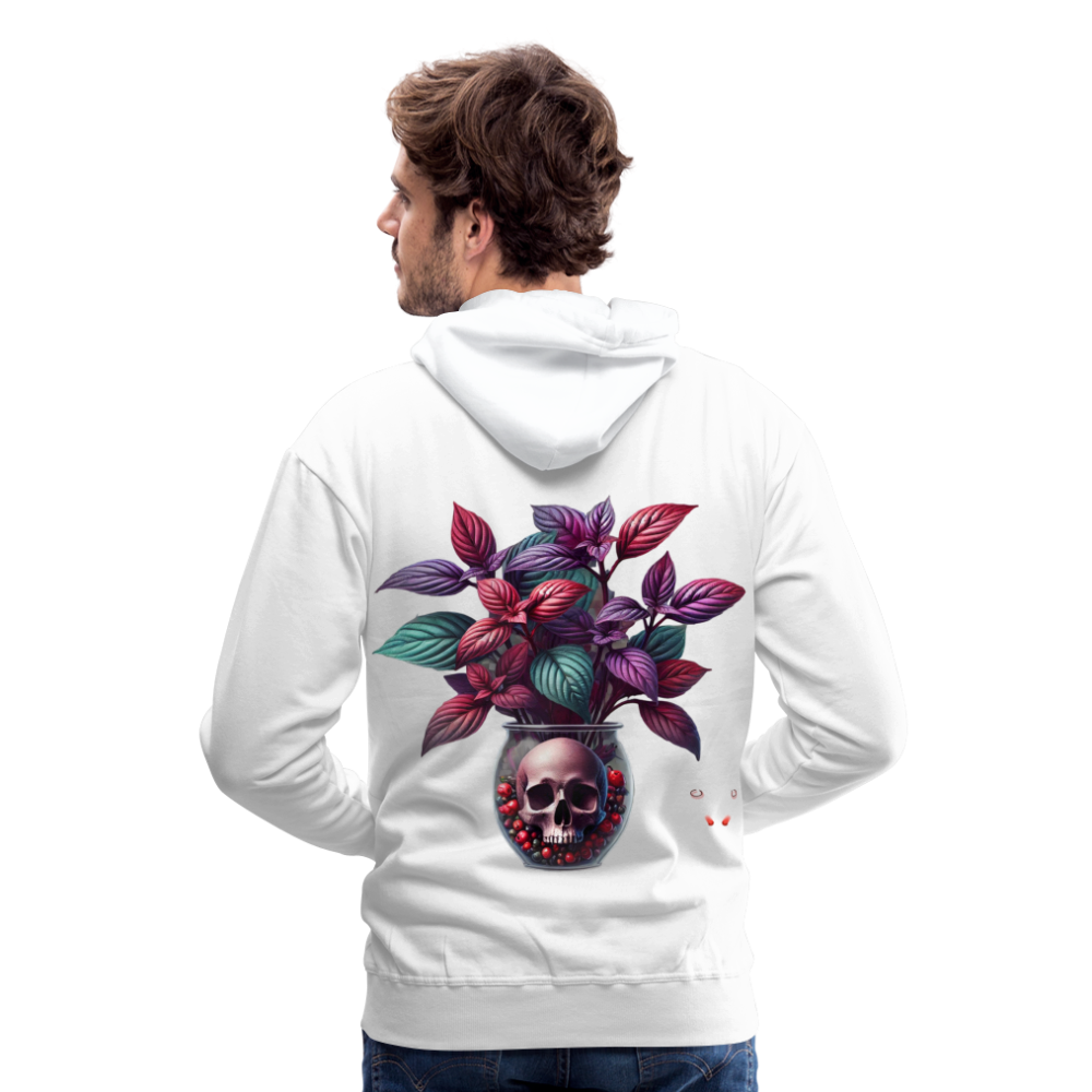 Men Hoodie Skull Bloom Vase - Weiß
