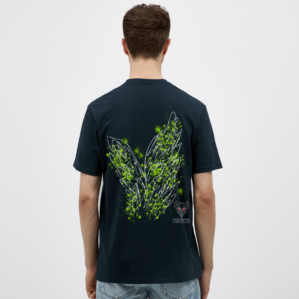 Men T-Shirt Poison Green Wings - Navy