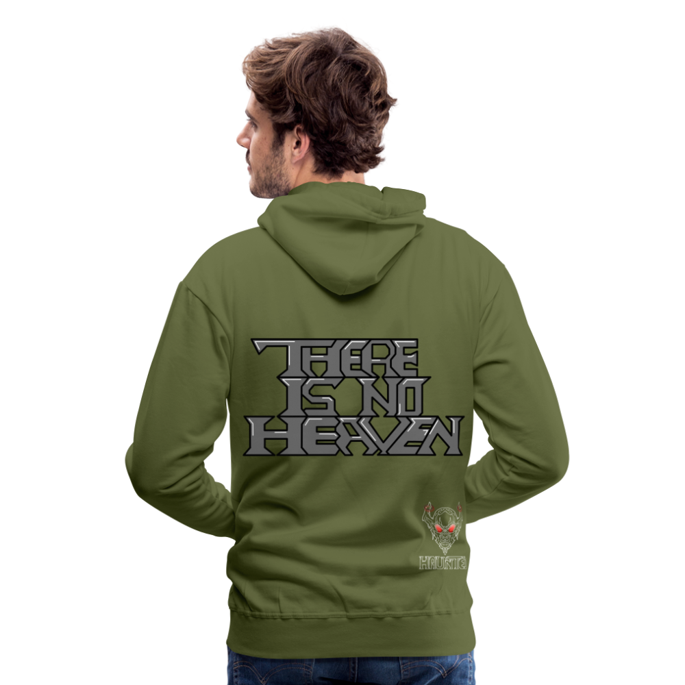 Men Hoodie There Is No Heaven Text - Olivgrün