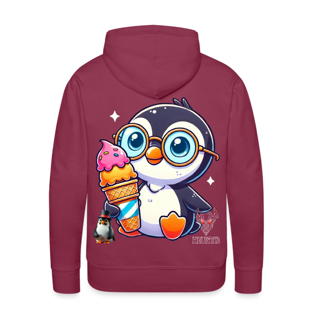 Men Hoodie KasPenguin with Ice - Bordeaux