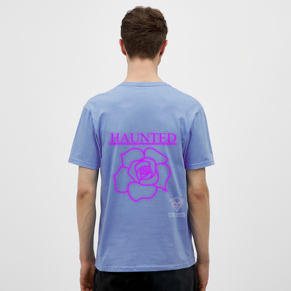 Men T-Shirt Pink Neon Rose - carolina blue
