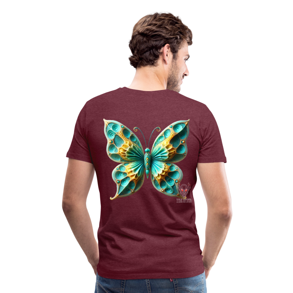 Men T-Shirt Aqua Wing Symphony - Bordeauxrot meliert