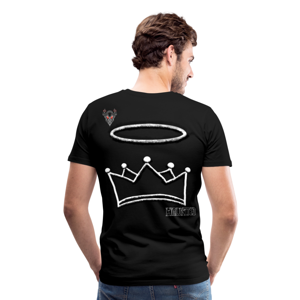 Man T-Shirt Crown and Ring Light - Schwarz