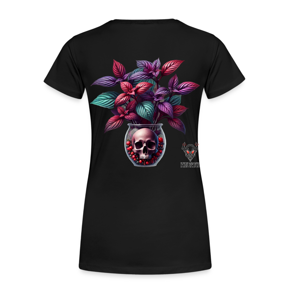Woman T-Shirt Skull Bloom Vase - Schwarz