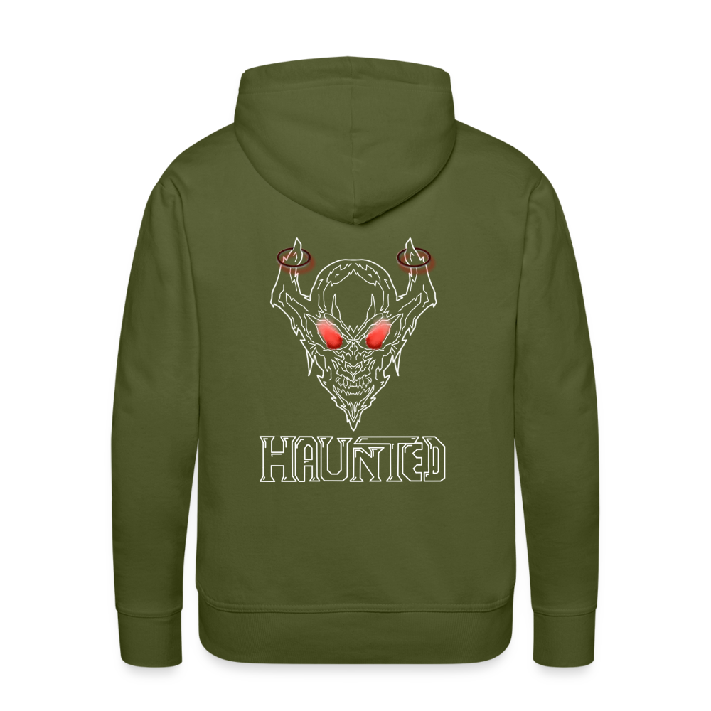Men Hoodie Deamon White - Olivgrün