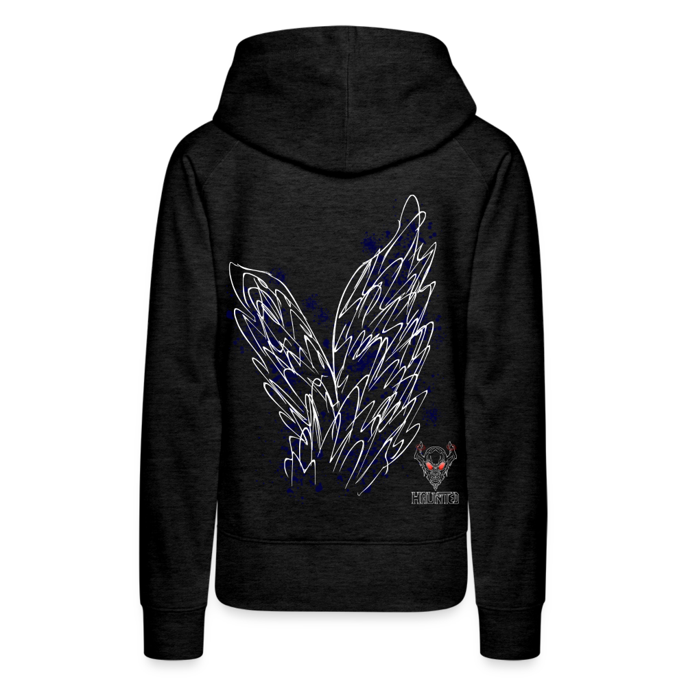 Women Hoodie Dark Blue Wings - Anthrazit