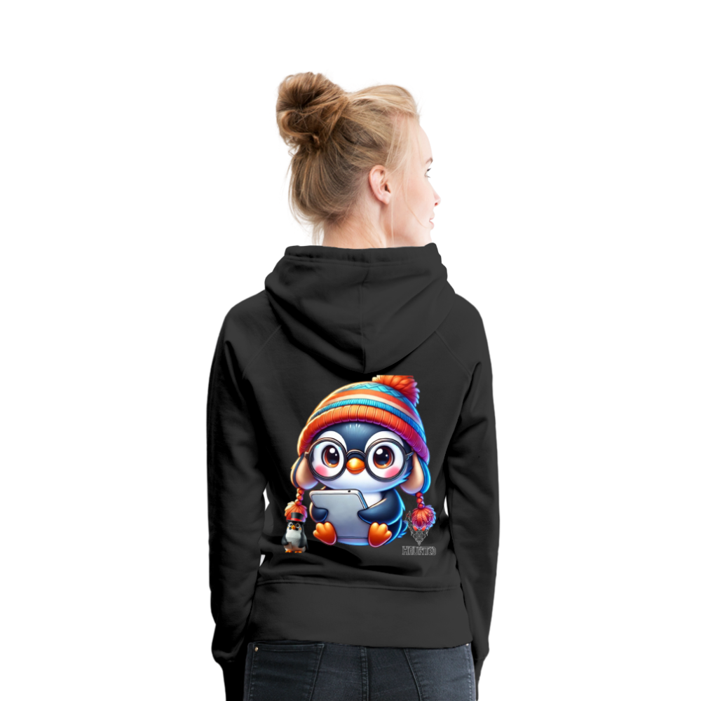 Women Hoodie KasPenguin with Pad - Schwarz