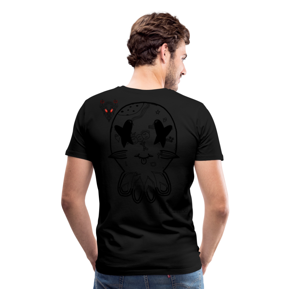 Man T-Shirt Ghost Doodle Dark - Schwarz