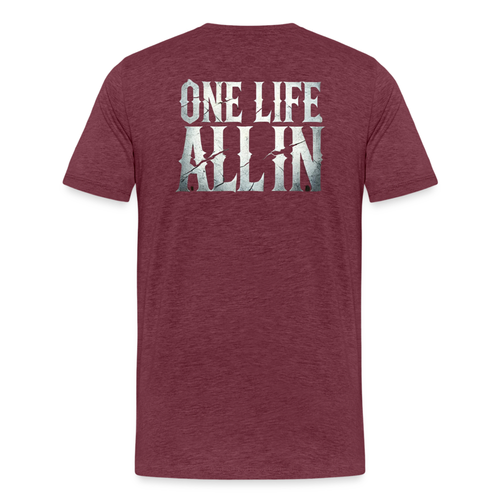 Women T-Shirt One Life All In - Bordeauxrot meliert