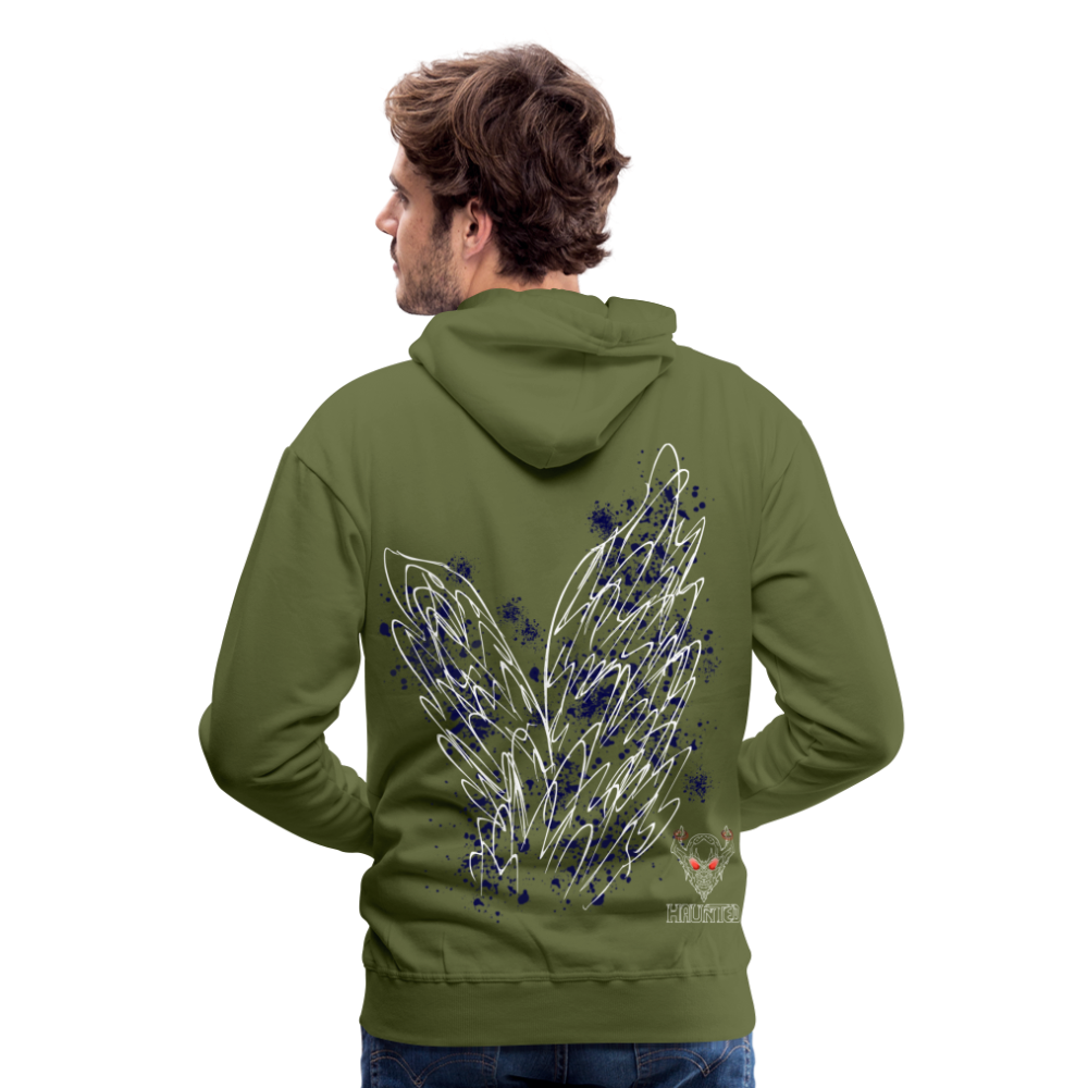 Men Hoodie Dark Blue Wings - Olivgrün