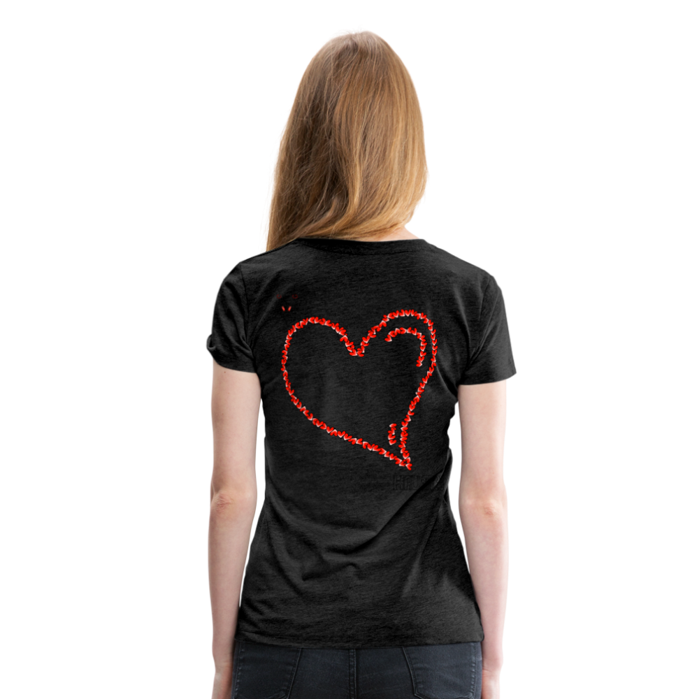 Woman T-Shirt Hearts Dark - Anthrazit