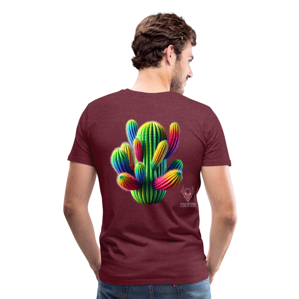 Männer Premium T-Shirt - Bordeauxrot meliert