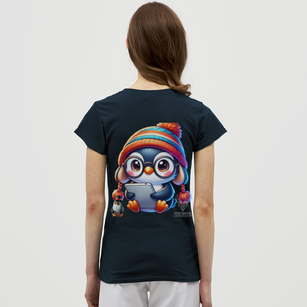 Women T-Shirt KasPenguin with Pad - Navy