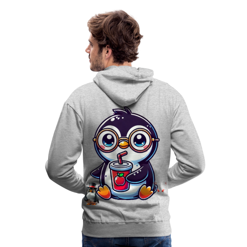 Men Hoodie KasPenguin with Drink - Grau meliert