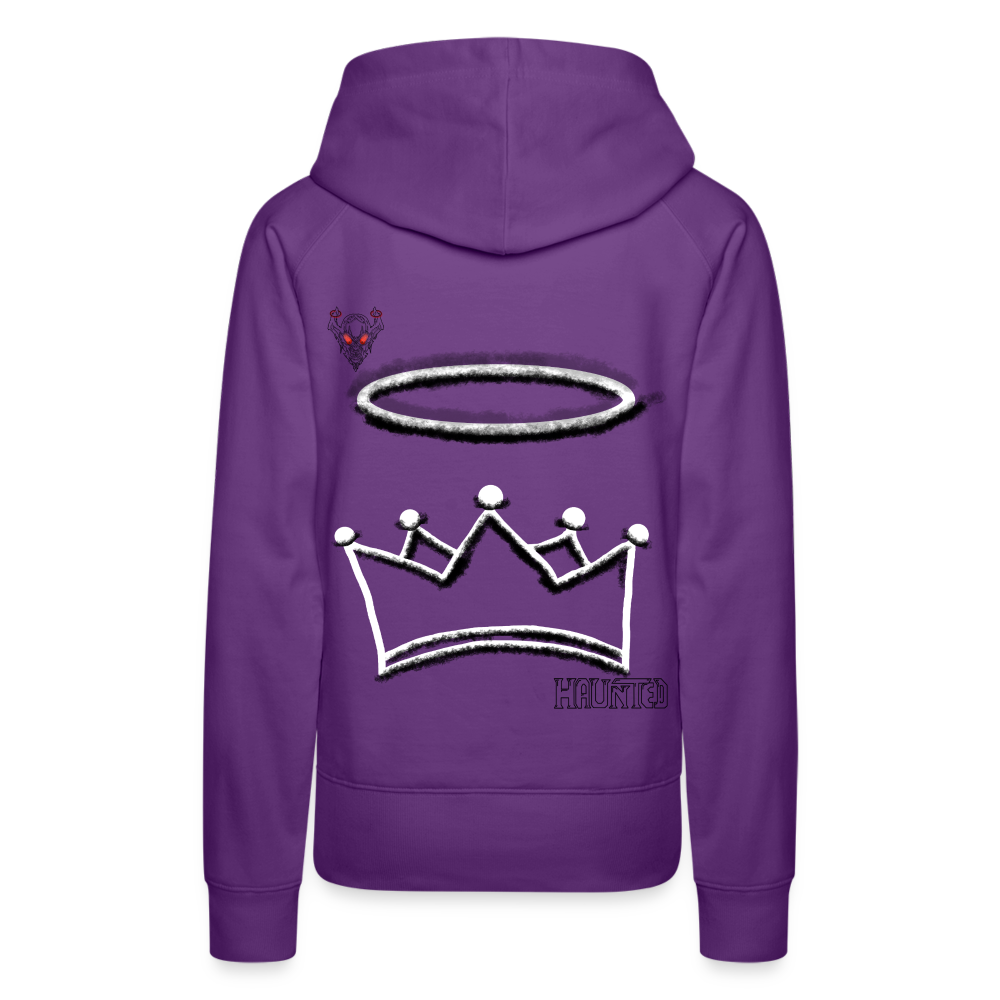 Woman Hoodie Crown and Ring Dark - Purple