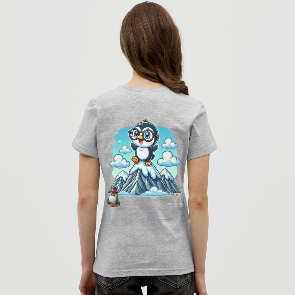 Women T-Shirt KasPenguin on Top - Grau meliert