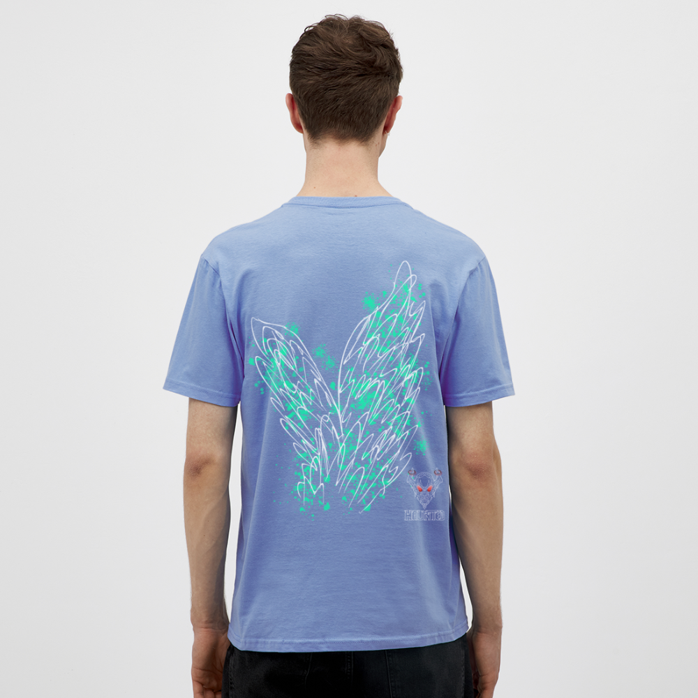 Men T-Shirt Turquoise Wings - carolina blue