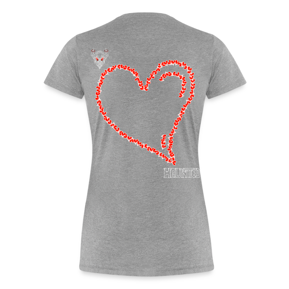Woman T-Shirt Hearts Light - Grau meliert