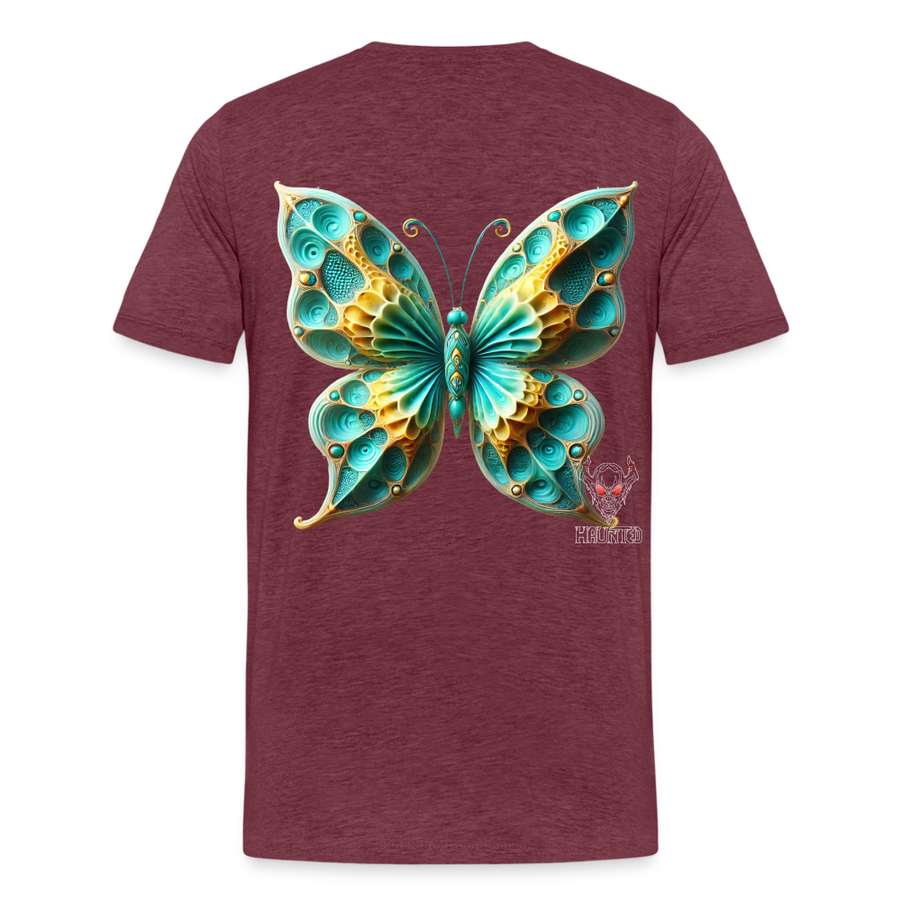 Men T-Shirt Aqua Wing Symphony - Bordeauxrot meliert