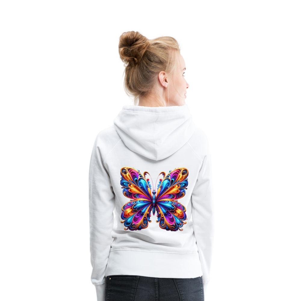 Woman Hoodie Vibrant Butterfly Elegance - Weiß