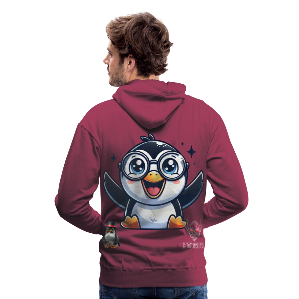 Men Hoodie KasPenguin Happy - Bordeaux