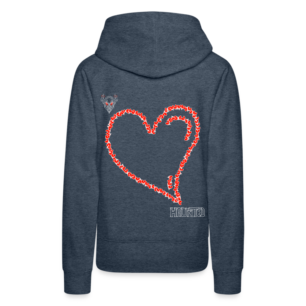 Woman Hoodie Hearts Light - Jeansblau