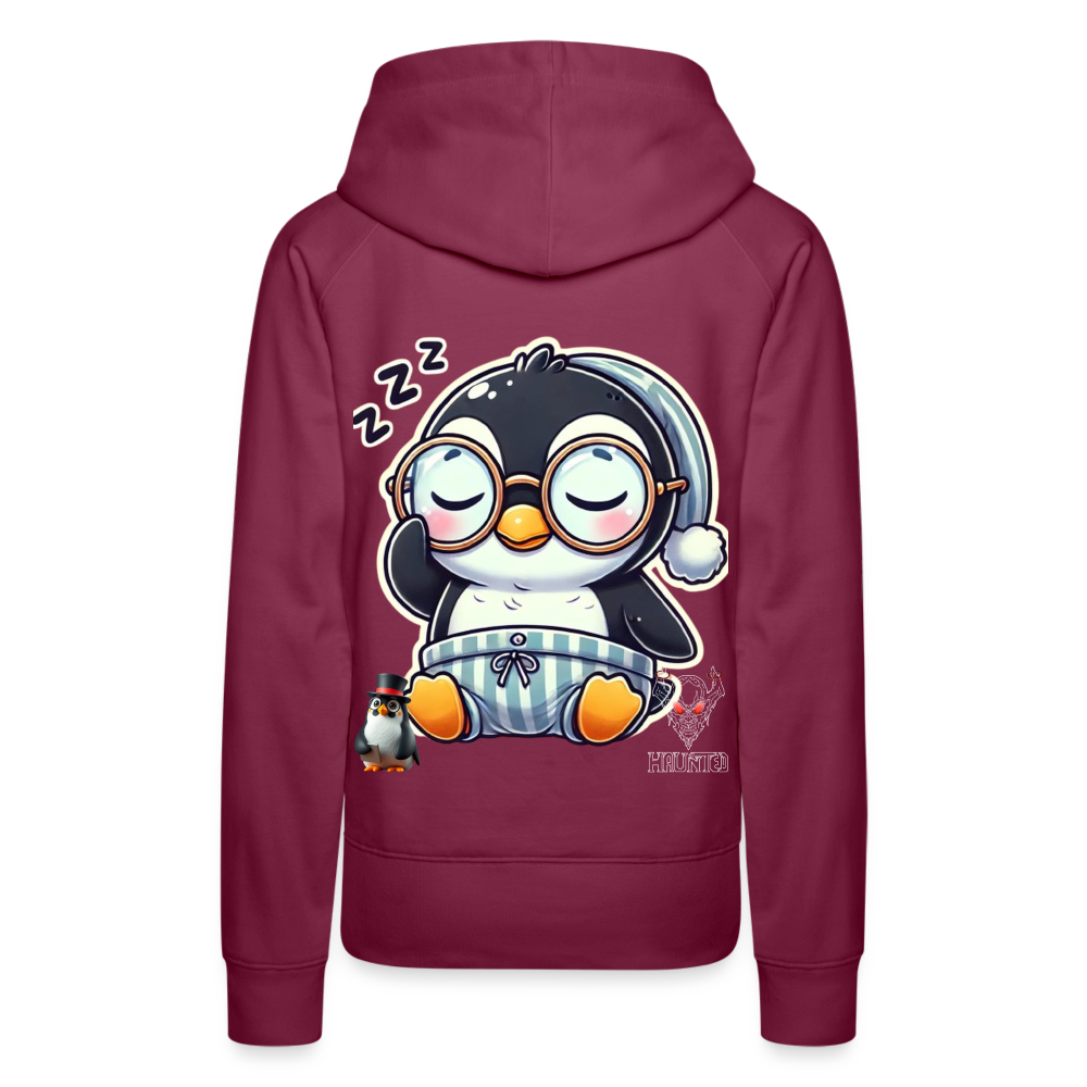 Women Hoodie Sleepy KasPenguin - Bordeaux