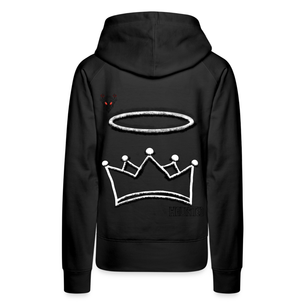 Woman Hoodie Crown and Ring Dark - Schwarz